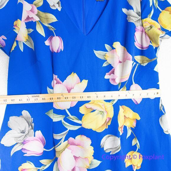 New! Adrianna Papell Women's Tulip Printed Flounce Dress, plus size 16W - Picture 8 of 16